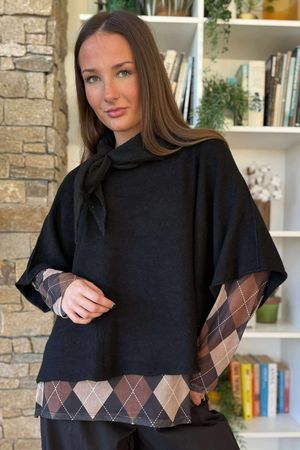 Bobby Mesh Layering Top Argyle Black